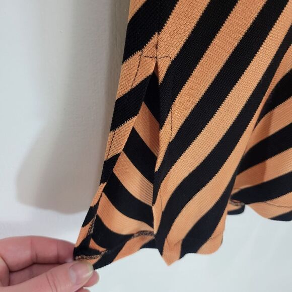 Jay'Z Peach & Black Knit Diagonal Stripes Short Sleeve Tee Too - Picture 5 of 8